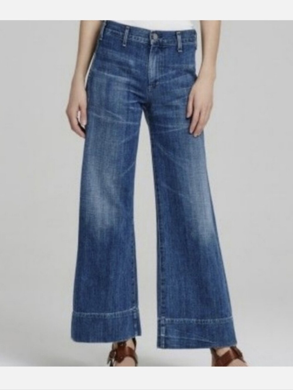 Citizens Of Humanity Abigail High Rise Wide Leg Crop Jeans Size 32 Retro
